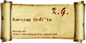 Karczag Gréta névjegykártya